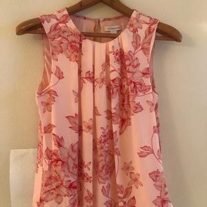 Pink floral Liz Claiborne sleeveless top